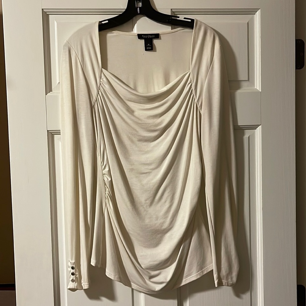 Long sleeve cream blouse